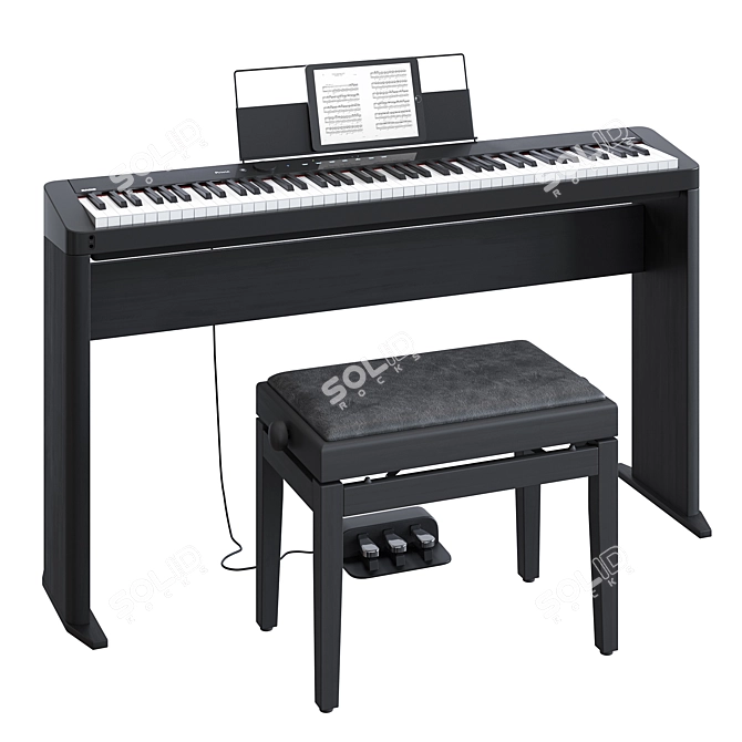 Casio PX-S1000: Stylish and Compact Digital Piano 3D model image 1