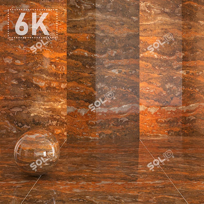 Elegant Orange Marble Slabs 3D model image 1