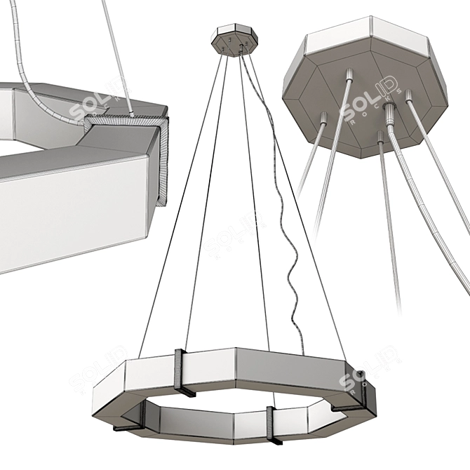 Artisanal Efesto Chandelier - Elegant and Illuminating 3D model image 3