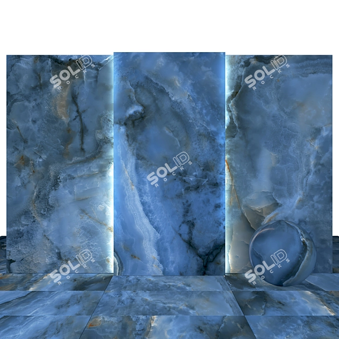 9 Texture Glossy Dark Blue Onyx 3D model image 2