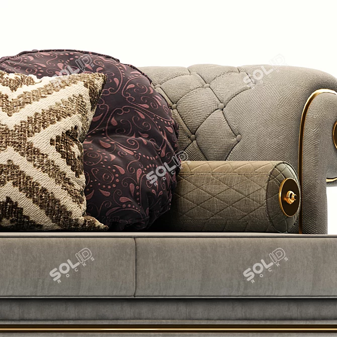 Elegant Armani Chesterfield Sofa 3D model image 3