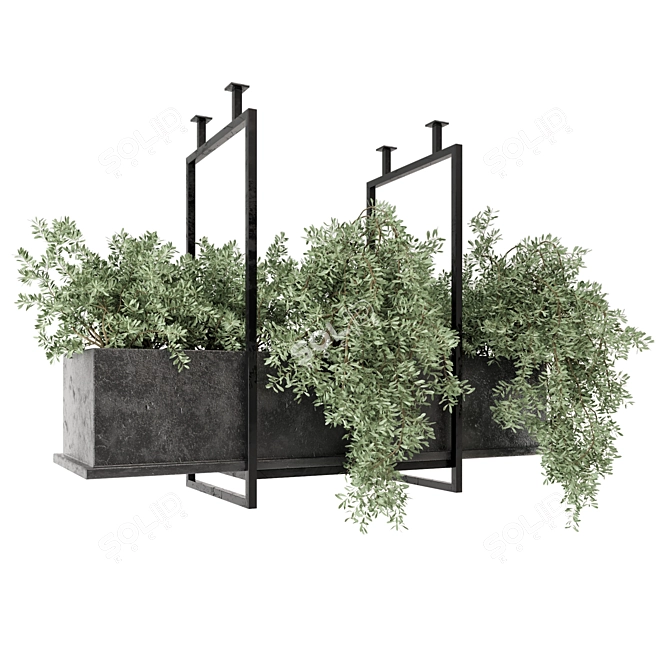 Metal Box Hanging Plants Set 3D model image 5