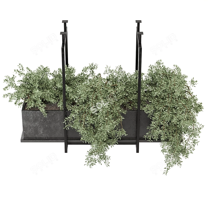 Metal Box Hanging Plants Set 3D model image 6