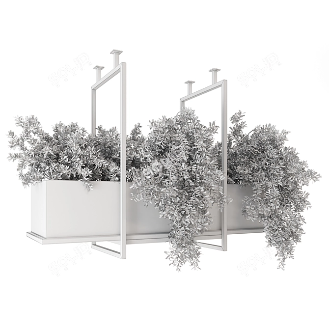 Metal Box Hanging Plants Set 3D model image 7