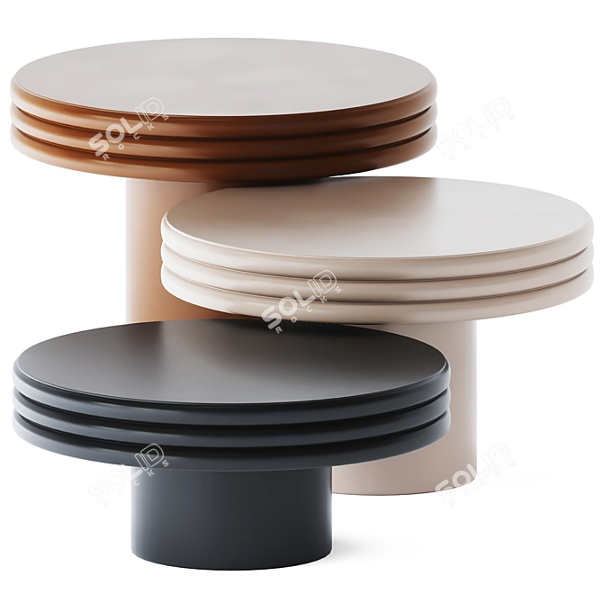 Elegant Scala Round Tables 3D model image 1