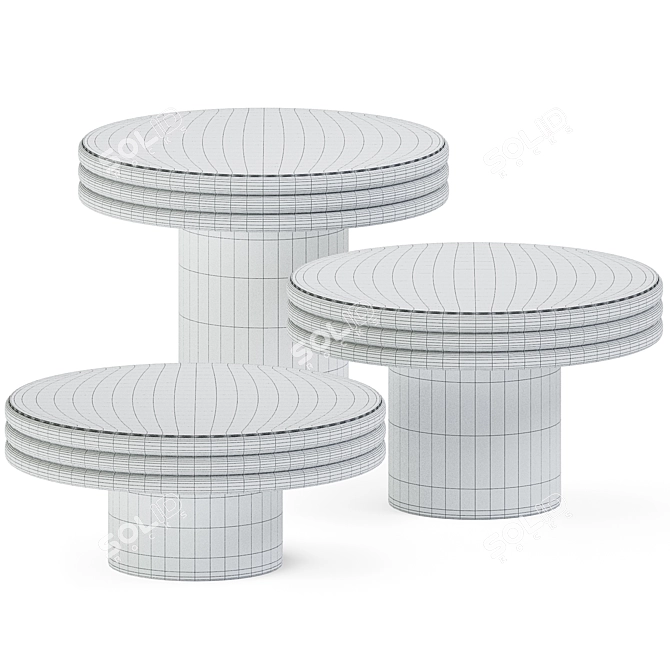 Elegant Scala Round Tables 3D model image 3