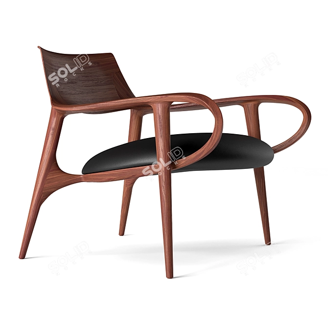 Timeless Elegance: Jader Almeida Celine Lounge Chair 3D model image 1