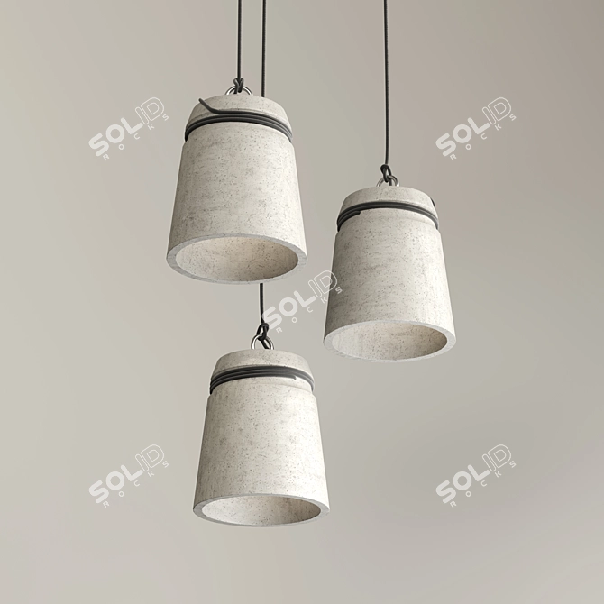 Modern Concrete Cone Pendant 3D model image 1