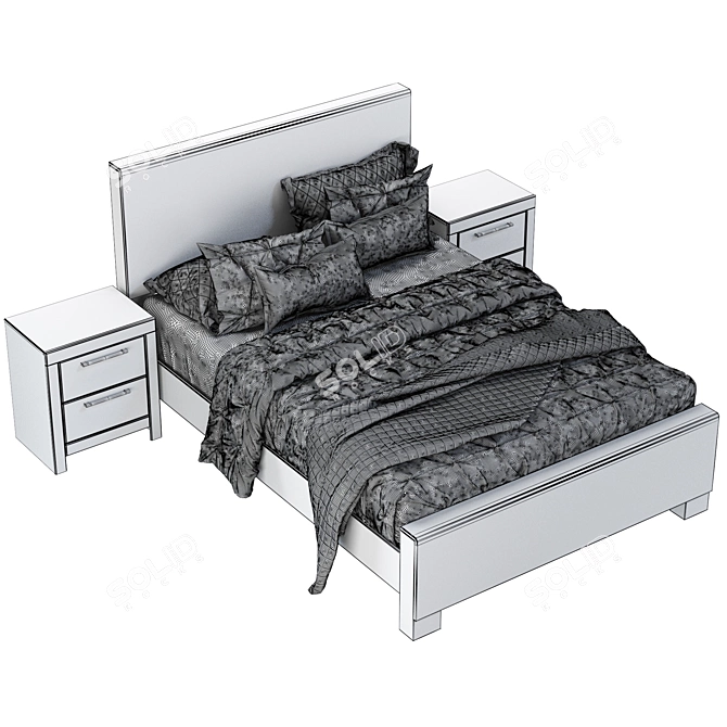 Effie Queen Panel Bed Set 3D model image 6