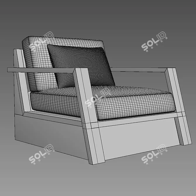 Restoration Hardware TROPEA Swivel Lounge Chair 3D model image 4