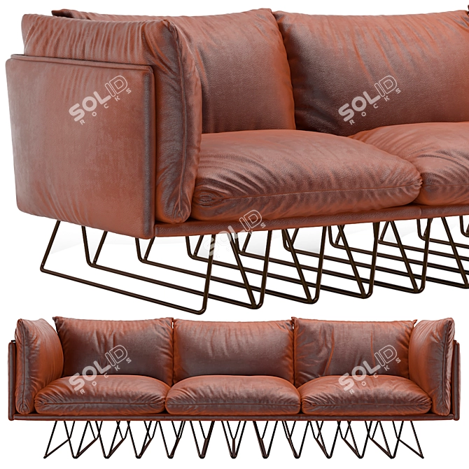 Grazia & Co Millipede Sofa: Australian Crafted Steel Frame 3D model image 2