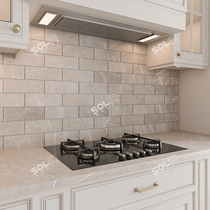 Creamy Elegance: Kitchen Neo Classic 3D model image 2