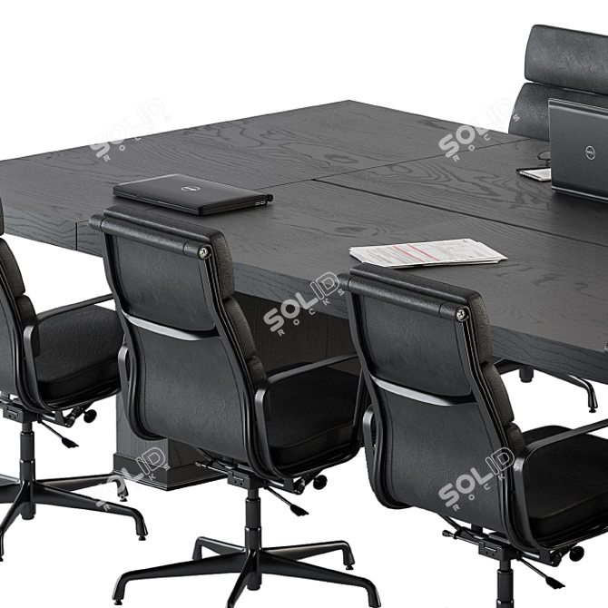 Modern Conference Table Set 3D model image 4