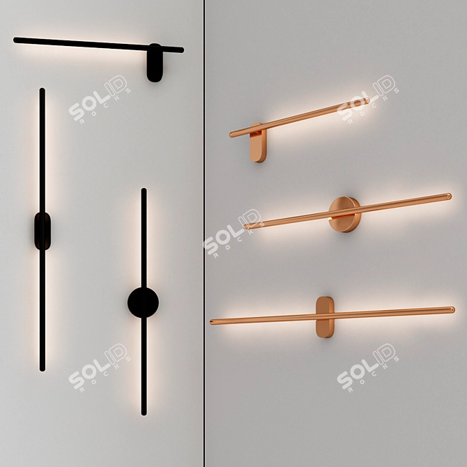 Elegant Aluminum Wall Sconce 3D model image 2