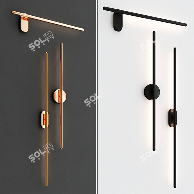 Elegant Aluminum Wall Sconce 3D model image 3