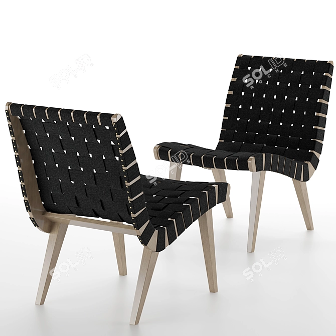 Modern Knoll Risom Lounge Chair 3D model image 4