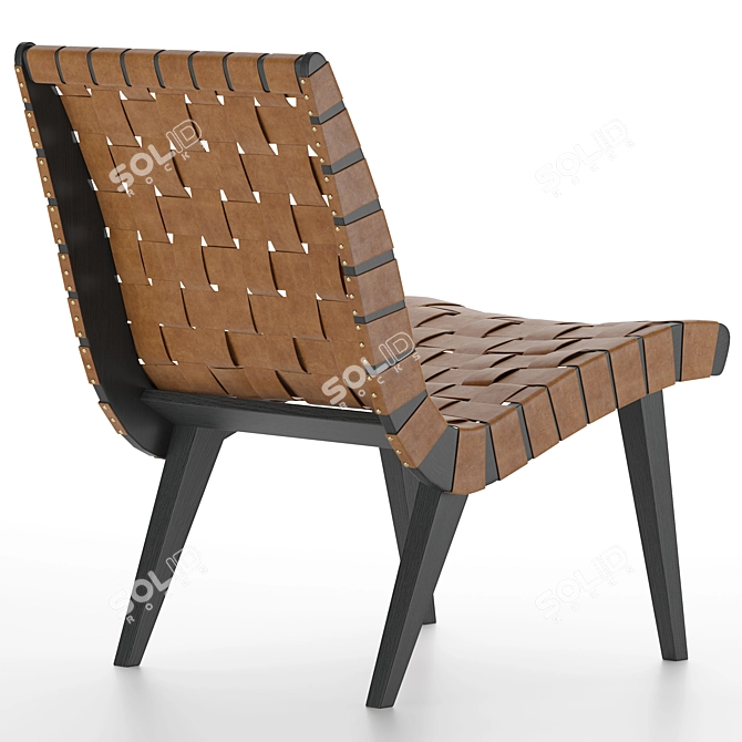 Modern Knoll Risom Lounge Chair 3D model image 6