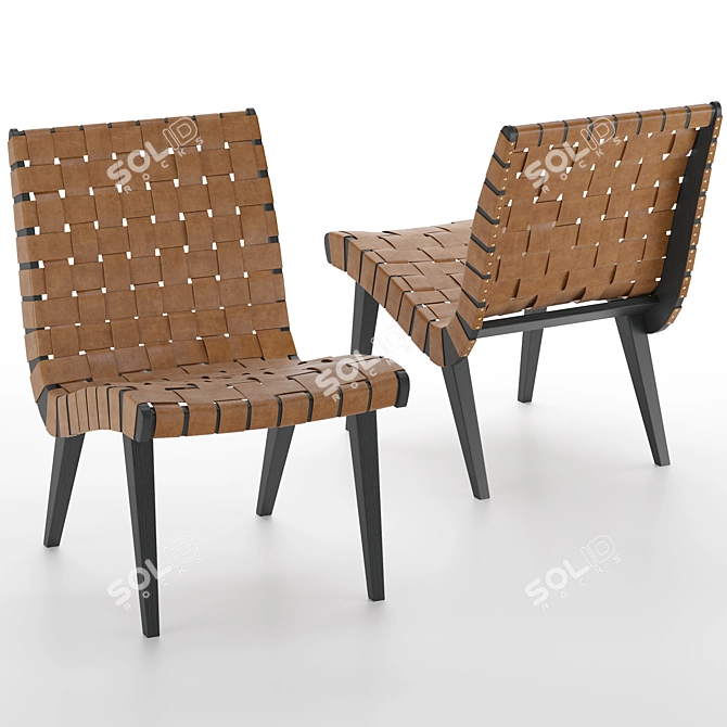 Modern Knoll Risom Lounge Chair 3D model image 8