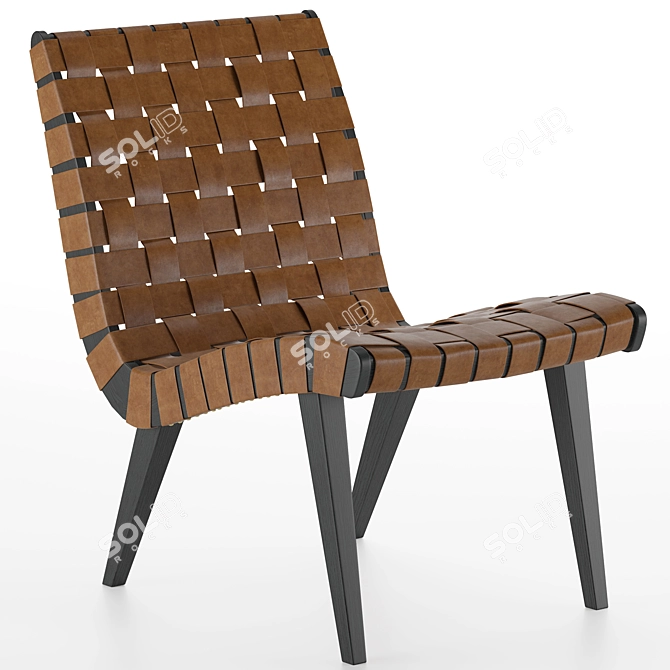 Modern Knoll Risom Lounge Chair 3D model image 11