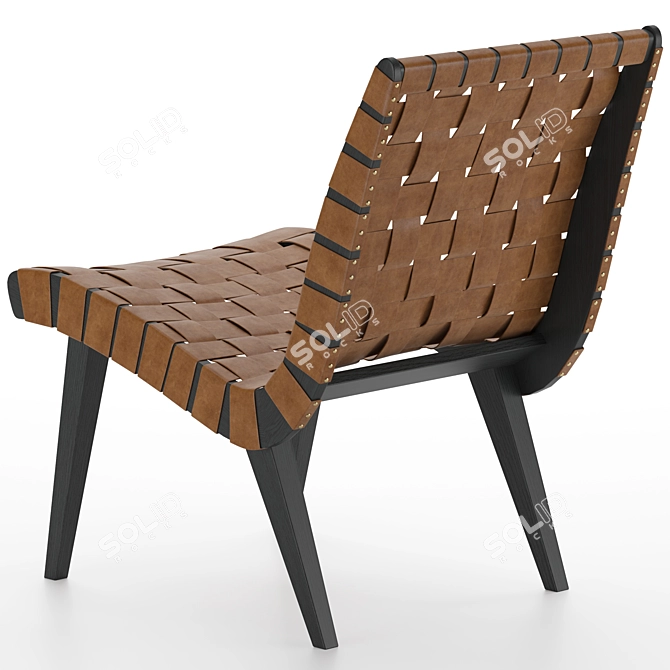 Modern Knoll Risom Lounge Chair 3D model image 12