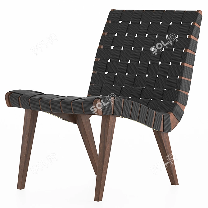 Modern Knoll Risom Lounge Chair 3D model image 16