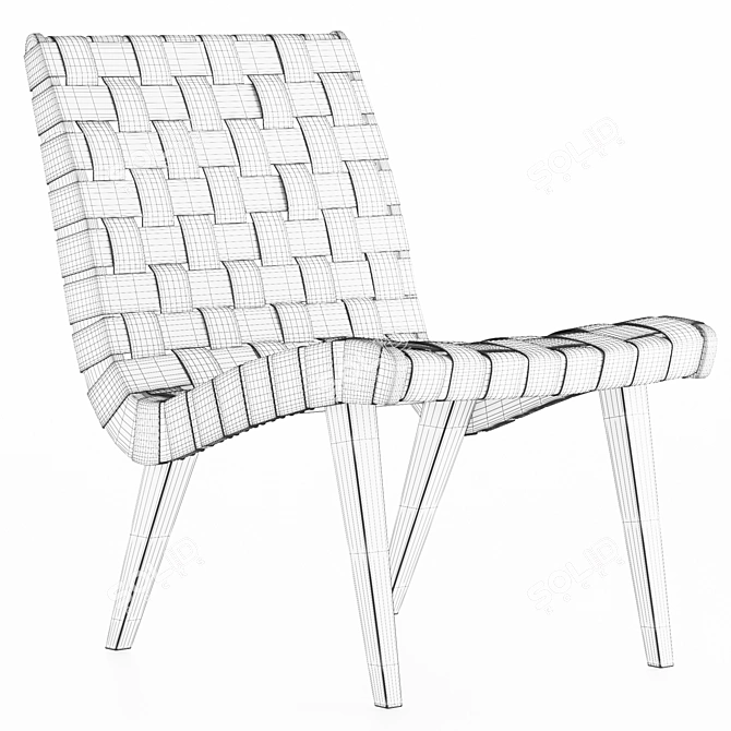 Modern Knoll Risom Lounge Chair 3D model image 20