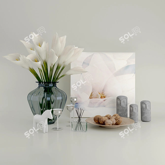 IKEA Decor Collection: Art, Flowers, Vase & More! 3D model image 1