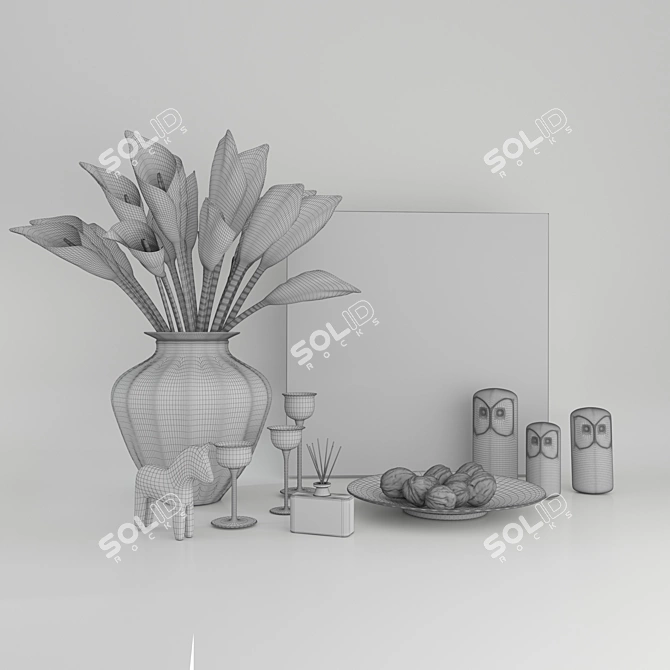IKEA Decor Collection: Art, Flowers, Vase & More! 3D model image 5