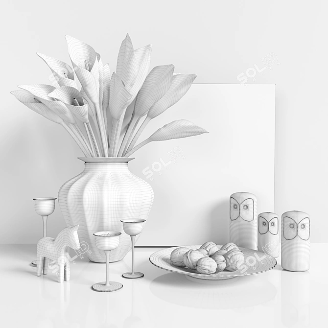 IKEA Decor Collection: Art, Flowers, Vase & More! 3D model image 10