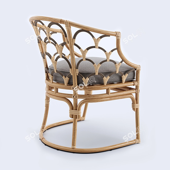 Coastal Coraline Rattan Dining Chair 3D model image 3