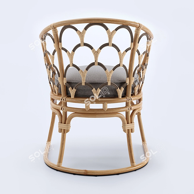 Coastal Coraline Rattan Dining Chair 3D model image 4