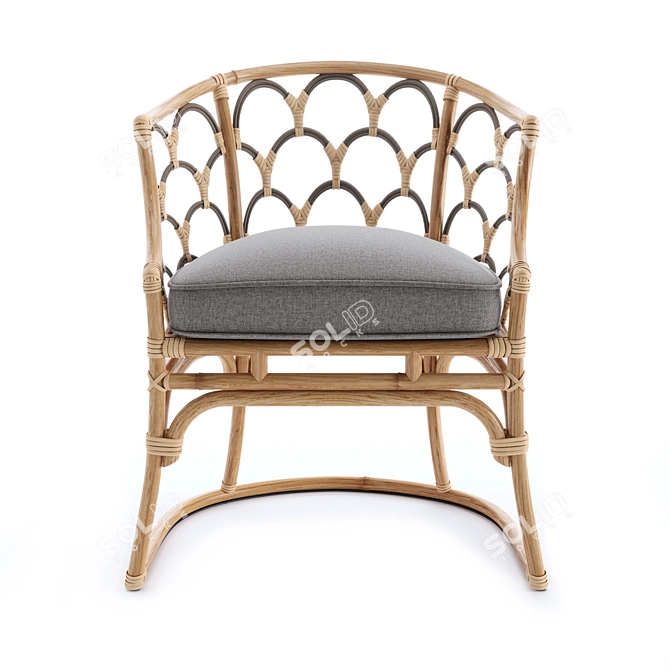 Coastal Coraline Rattan Dining Chair 3D model image 8