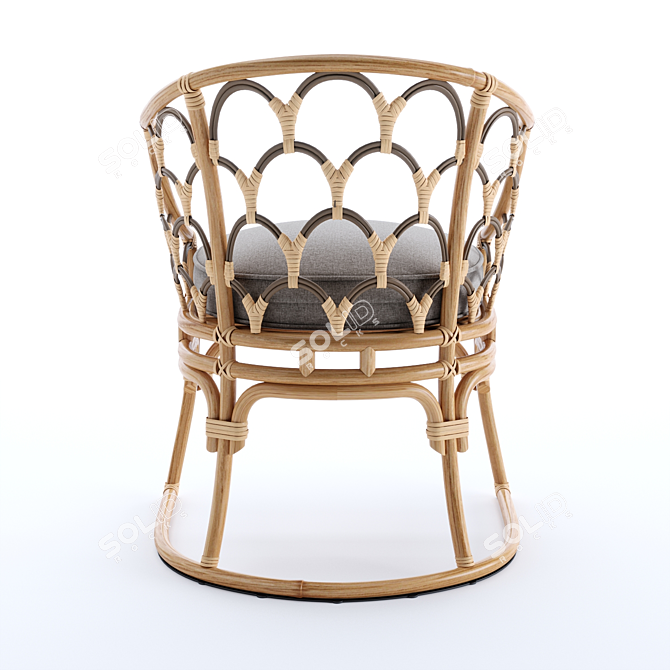 Coastal Coraline Rattan Dining Chair 3D model image 10