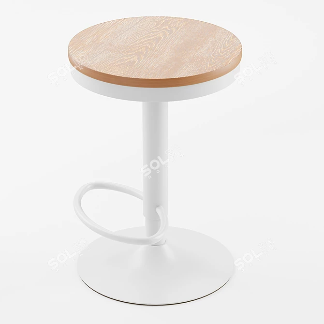 Bamboo-Metal Adjustable Stool Set 3D model image 5