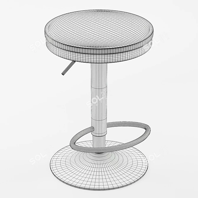 Bamboo-Metal Adjustable Stool Set 3D model image 6