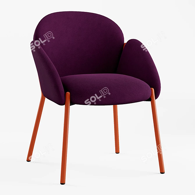 Blossoming Elegance: Andrea Dining Chair 3D model image 1