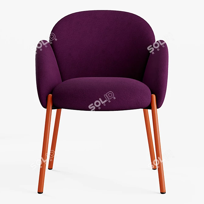 Blossoming Elegance: Andrea Dining Chair 3D model image 2