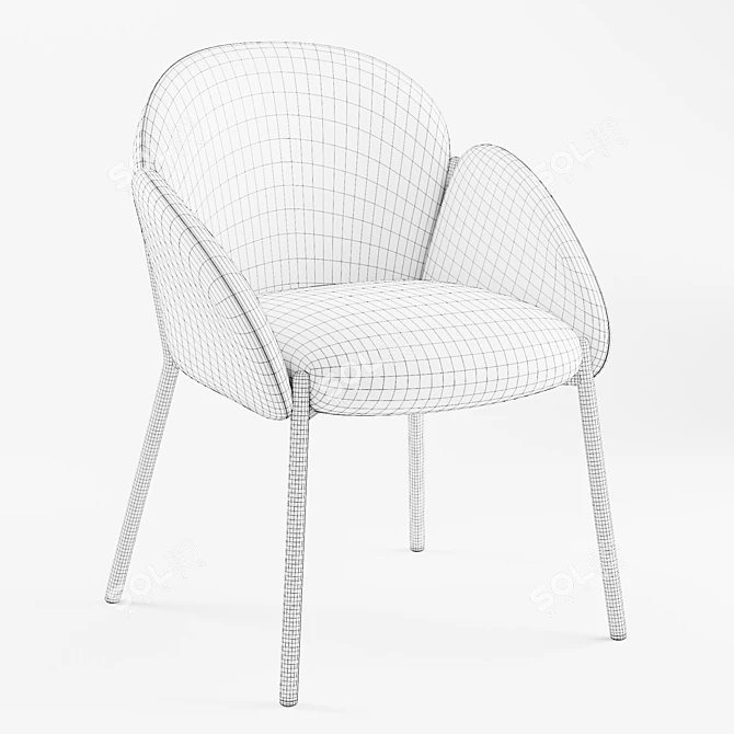 Blossoming Elegance: Andrea Dining Chair 3D model image 6