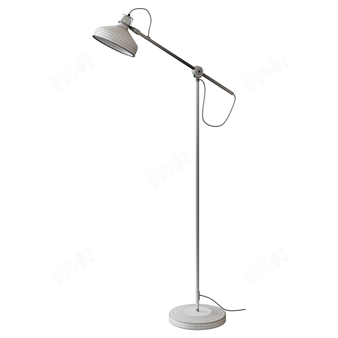 Modern Black Floor Reading Lamp 3D model image 2