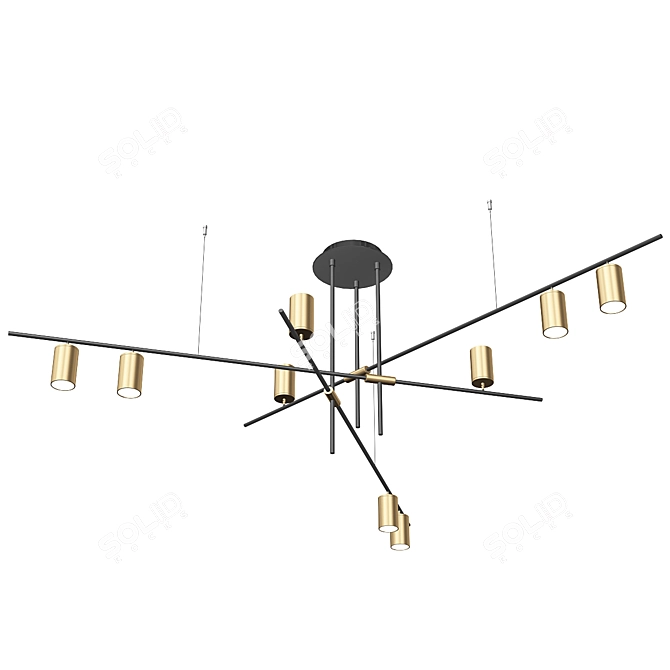 Sleek Rotating Pendant Light 3D model image 1