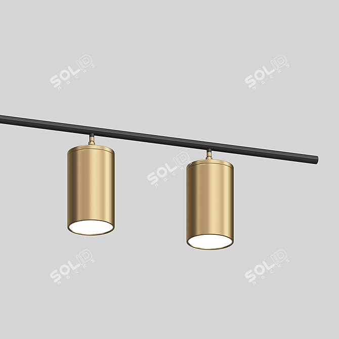 Sleek Rotating Pendant Light 3D model image 2