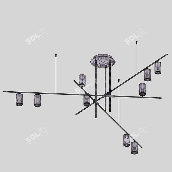 Sleek Rotating Pendant Light 3D model image 3