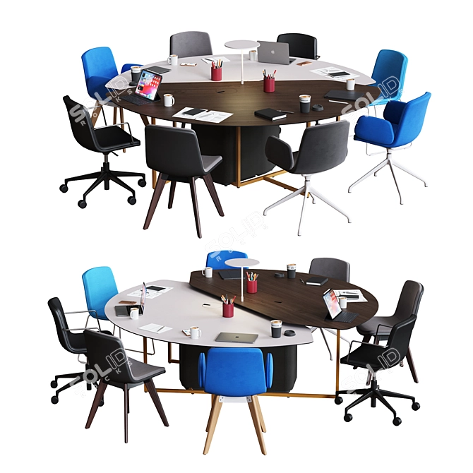 Title: OrangeBox Fielding WorkTable Set 3D model image 1