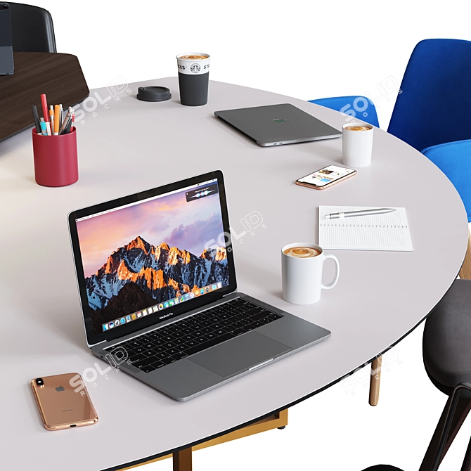 Title: OrangeBox Fielding WorkTable Set 3D model image 3