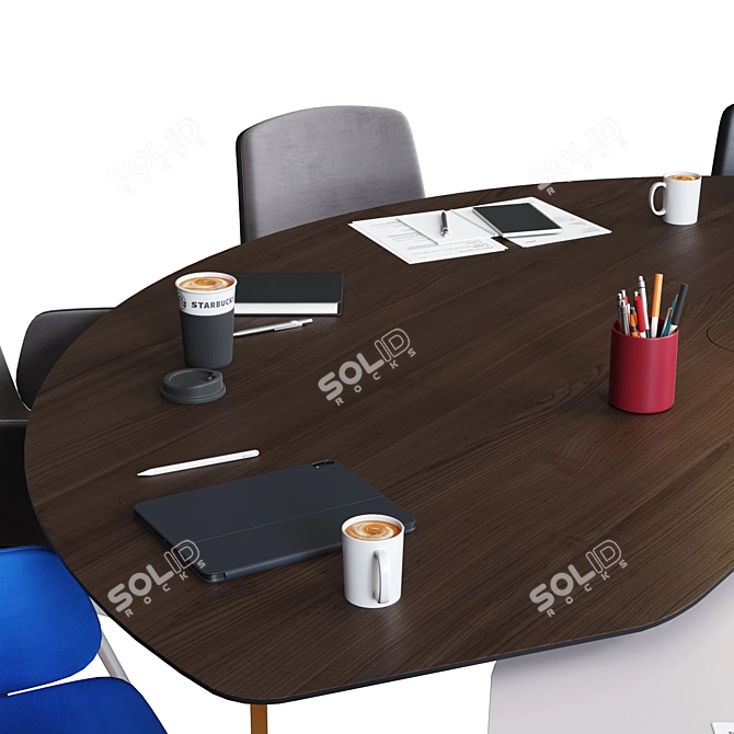 Title: OrangeBox Fielding WorkTable Set 3D model image 4