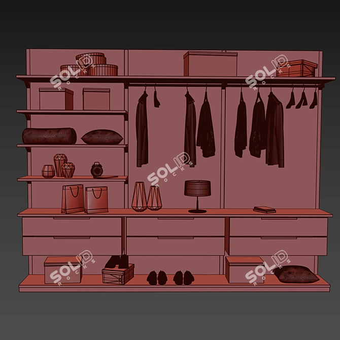 Spacious Edit Poly Cupboard 3D model image 5