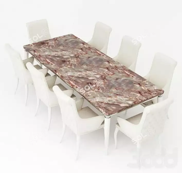 Versatile Kitchen Table & Chair Set 3D model image 6