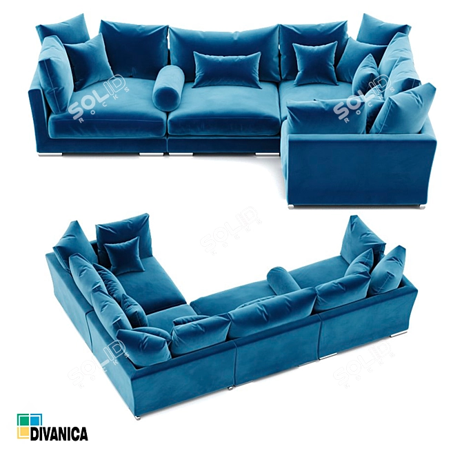Luxury Neapol Corner Sofa 3D model image 5