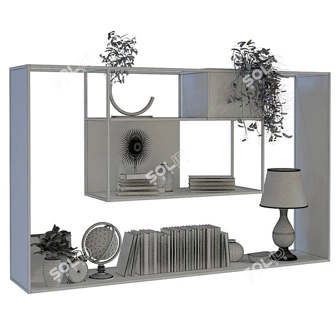 Elegant Floral Wall Decor Set 3D model image 7