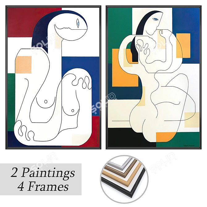 Elegant Wall Art Set: No 3467 3D model image 1